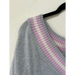 Aerie grey sweater womens size XS/S v neck cotton knit long preppy collegiate Photo 1