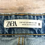 ZARA Medium Wash High Rise Ankle Length Slim Leg Mom Jeans Minor Fraying NWT 10 Photo 7