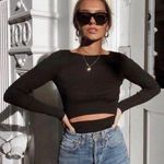 Aritzia  Yacine Black Cut Out Long Sleeve XS Photo 0