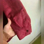 Catherines Cathrines Plus Size 14/16 0X Button Down Shirt Faux Suede Red Holiday Festive Photo 2