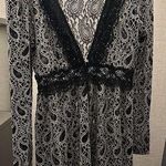 A'reve Boho Cardigan Size L Black Cream Lace Embroidered Button Front Romantic Size L Photo 0