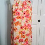 Loft Ann Taylor  Spring Floral Flowy Shift Dress Size 4 Small Pink & Orange Photo 1