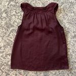 Loft Deep Purple Shell with Gathered Neckline Photo 2