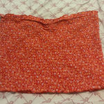 Aerie Red and White Floral Crop Tube Top Photo 0