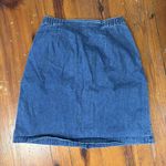 Orvis Vintage Denim Skirt Size 12 Blue Mid Jean Button Front Photo 2