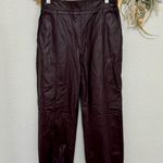 Hugo Boss Burgundy Brown Maroon Faux Leather Joggers size 2 Photo 1