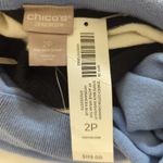 Chico's Zenergy Cowl Neck Sweater Blue Striped Back Cashmere Blend 2P NWT Photo 9