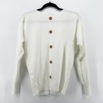 Vila Milano Women's Cream Ribbed Knit Button Back Long Sleeve Sweater Small Photo 1