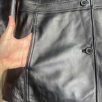 Vintage Black Leather Jacket Medium Womens Button Up‎ Buttery Soft 90s Y2K Lined Photo 2