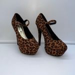 Herstyle Jaslene Leopard Platform Mary‎ Jane Stiletto Shoes Brown Size 7 Photo 2