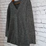 Athleta Vital V-Neck Tunic Oversized Black Marled Sweater Cashmere Wool Blend Photo 1