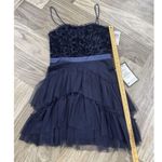 City Studio Womens Juniors Velvet Mini Fit & Flare Dress Size 7 Navi Blue Photo 6