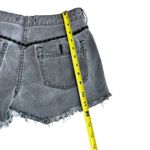 Free People Size 27 Embroidered Trim Denim Shorts Washed Black Distressed Grunge Photo 7