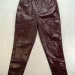 ASOS Jeans Womens 32x32 Oxblood Vinyl Mid Rise 90's Straight Leg Photo 0