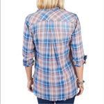 Cloth & Stone Anthropologie  Aberdeen Plaid Fringe Hem Button Down Top Size XS Photo 4