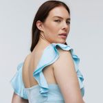 Madewell NWT  Flutter Sleeve Maxi Dress 8  CLARITY Photo 6