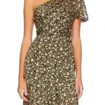 ASTR NWOT The Label Santorini Midi Dress in Black & Taupe Multi, size S Photo 0