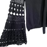 Kobi Halperin Black Tie Front Crochet Flare Bell Sleeve Knit Cardigan Size Small Photo 3