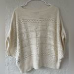 Frye  100% cotton cream open knit short sleeve, pullover, crew neck sweater; M Photo 5