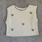 Star Wars x Zara Womens Crochet Cropped Vest Size SMALL Cream Knit Yoda Photo 1