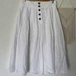 Ann Taylor  White Eyelet Midi Skirt Photo 0