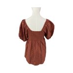 Baevely Rust Eyelet Puff Sleeve Peplum Top Women’s Size Large Orange Photo 3