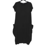 Beach Vibe Black Flowy Loose Midi Dress Size Medium Photo 1