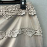 Downeast basics silver satin pencil skirt with crochet lace size medium Photo 12