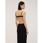 We Wore What Black Knot Front Cutout Midi Dress Large Photo 1