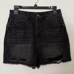 Chelsea and Violet Shorts Black Distressed Denim Cut Off Girls Size 30 Raw Hem NWT Photo 0