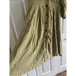 Free People Womens Small Tan Rainz Duster Jacket Button Front Linen Blend Photo 5
