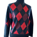Pendleton  Size M 100% Merino Wool Argyle Geometric Turtleneck Sweater Academia Photo 0
