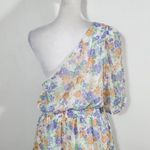 WAYF  One Shoulder Floral Chiffon Mini Dress NWT Size Medium Wedding Guest Dress Photo 6