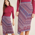 Maeve Anthropologie Carolina Knit Pencil Skirt XL Multicolor Geometric Midi Photo 2
