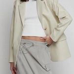 Oak + Fort  Vegan Leather Oversized Blazer XXS Cream Photo 1