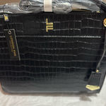 London Fog  Black Croc-Embossed Handbag Photo 0