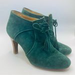 Sézane Sezane deep green suede ankle boots with tassel tie detail. Size 38 Photo 5