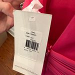 Theia Fuschia Satin Pleated Neck Bow Back Midi Cocktail Dress Pink Size 4 Photo 4