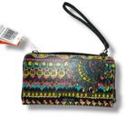 Sakroots  Womens Wallet Clutch Purse Crossbody Black Neon Pineapple Peace Sign Photo 2