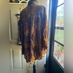 Vintage CST Studio tiger leopard print motif button down blouse, size 2X Purple Photo 7
