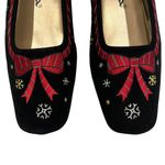 Nina Vintage  80’s Black velvet embroidered holiday novelty flats Photo 10