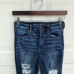 American Eagle Womens Jeans High Rise Jegging Distressed Blue Denim 6 Long Photo 3