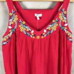 Self Esteem Red Embroidered Tank Top NWT Size Medium Photo 3