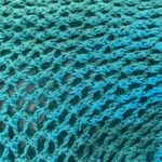 Mossimo Supply Co Teal Cropped Sweater with Open Knit Sleeves Photo 1