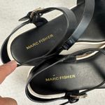 Marc Fisher  Black Leather Criss Cross Platform Cork Sandals Womens Size 7M‎ Photo 5