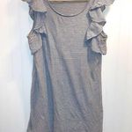 J. Crew striped ruffle sleeveless t shirt dress sz S GUC Black Photo 0