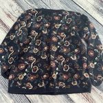 Vintage Paris Sports Club Allover Embroidered Floral Pattern Sweater Blue Photo 6