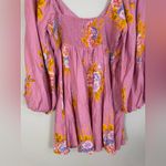 Free People Francesca amino Dress Tunic Floral Dawn Rose Combo Large L/S $148 Photo 12