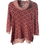 Anthropologie Moth Cowled Galena Pullover Red Motif Sz small Photo 2
