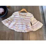 Mara Hoffman Stripe Peplum Flare Top in Pink Size XS Photo 1